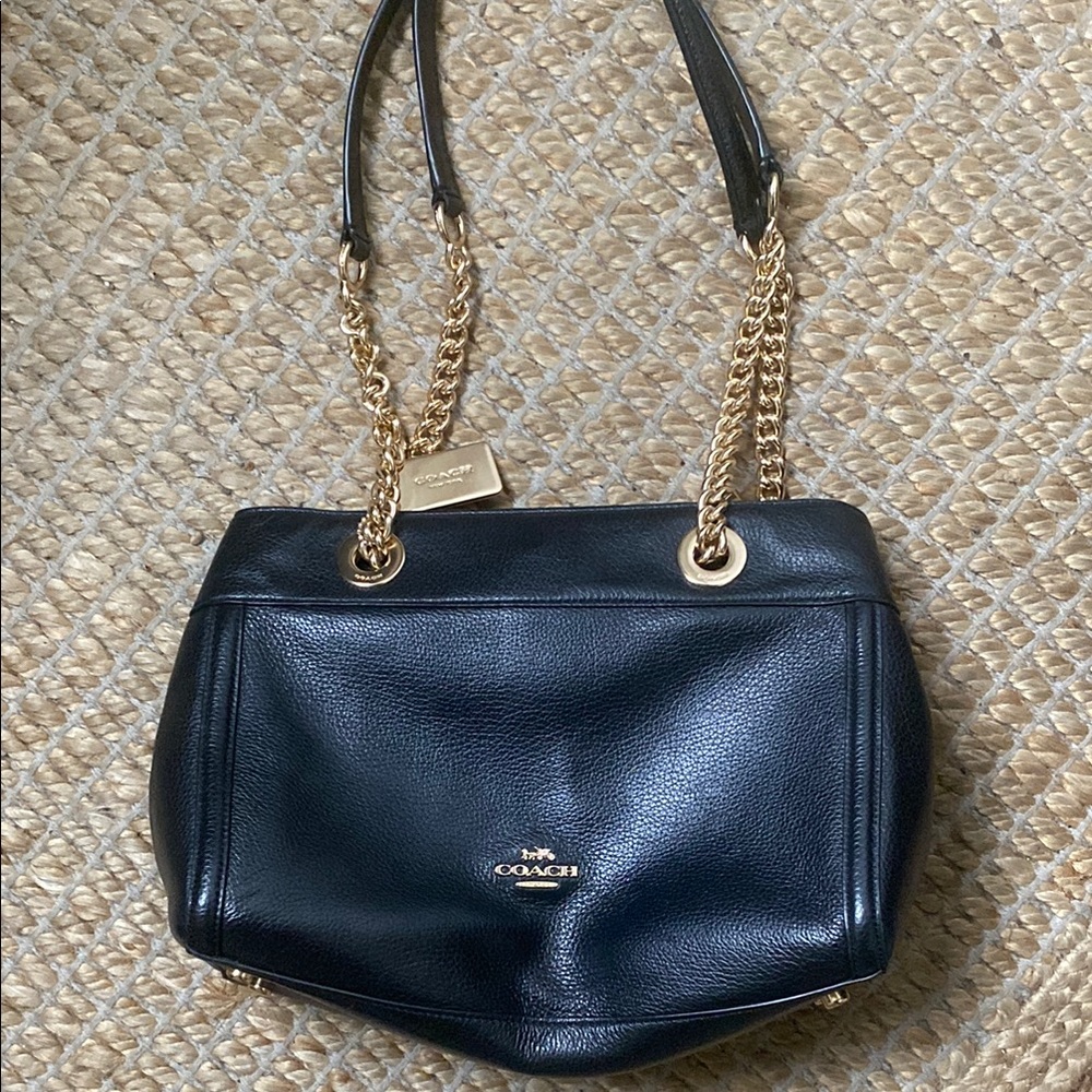 Coach Black Leather Shoulder Bag